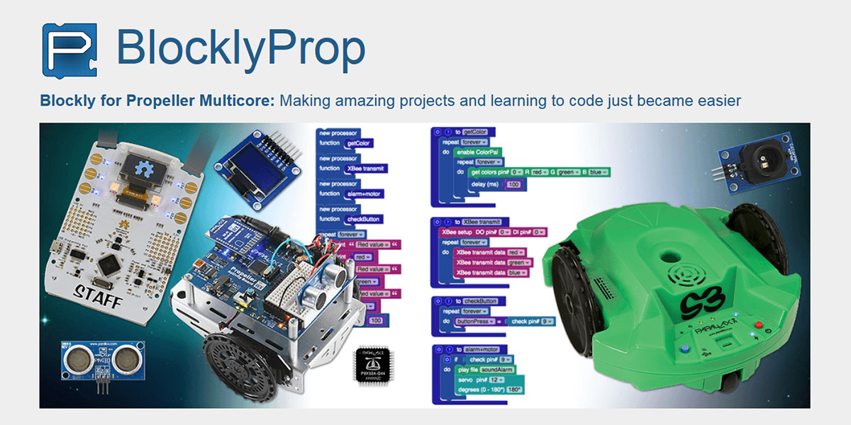 Parallax Blocklyprop Starter Kit